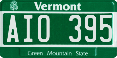 VT license plate AIO395