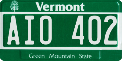 VT license plate AIO402