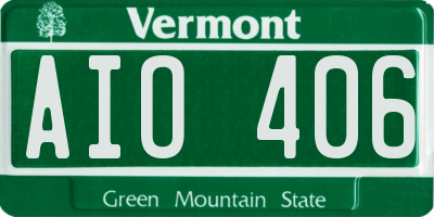 VT license plate AIO406
