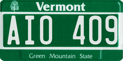 VT license plate AIO409