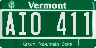 VT license plate AIO411