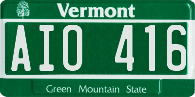 VT license plate AIO416