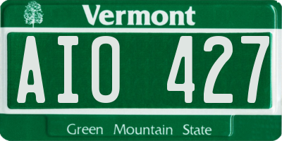 VT license plate AIO427