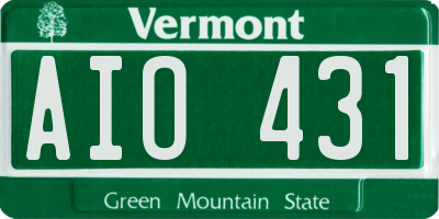 VT license plate AIO431