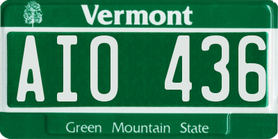 VT license plate AIO436