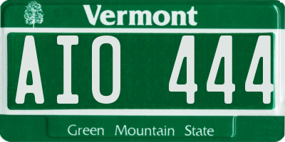 VT license plate AIO444