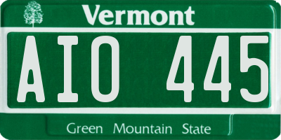 VT license plate AIO445