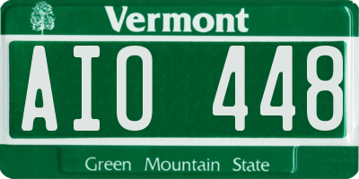 VT license plate AIO448
