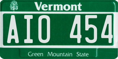 VT license plate AIO454