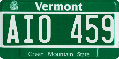 VT license plate AIO459