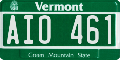 VT license plate AIO461