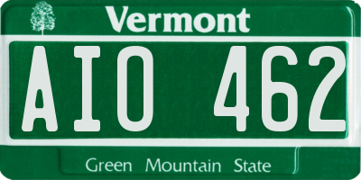 VT license plate AIO462