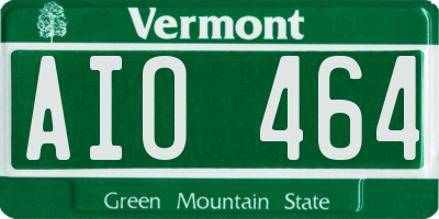 VT license plate AIO464