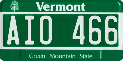 VT license plate AIO466