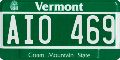 VT license plate AIO469
