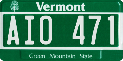 VT license plate AIO471
