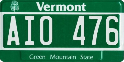 VT license plate AIO476