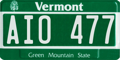 VT license plate AIO477