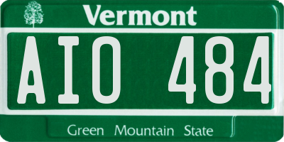 VT license plate AIO484