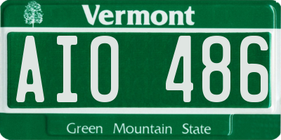 VT license plate AIO486