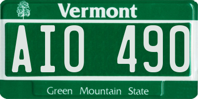 VT license plate AIO490