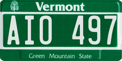 VT license plate AIO497