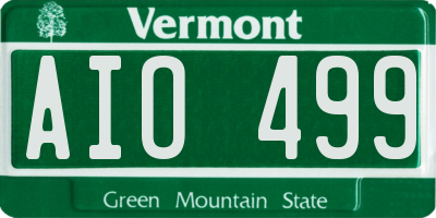 VT license plate AIO499