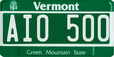 VT license plate AIO500