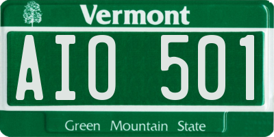VT license plate AIO501