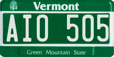 VT license plate AIO505