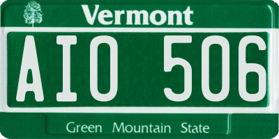 VT license plate AIO506