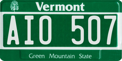 VT license plate AIO507