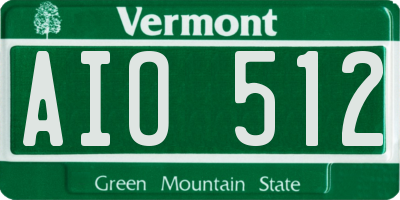 VT license plate AIO512