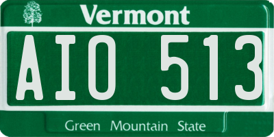 VT license plate AIO513
