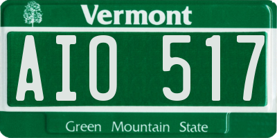 VT license plate AIO517