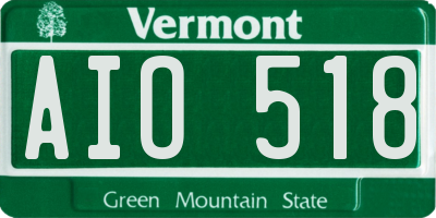 VT license plate AIO518