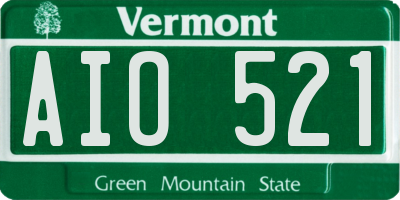 VT license plate AIO521
