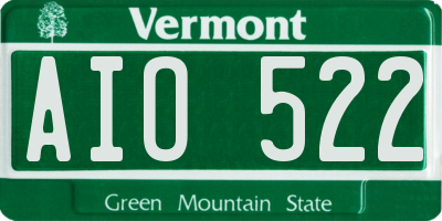 VT license plate AIO522