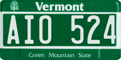 VT license plate AIO524