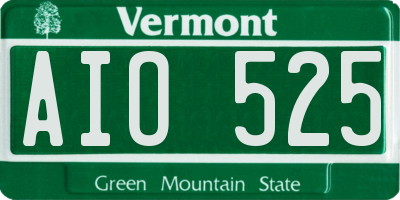 VT license plate AIO525