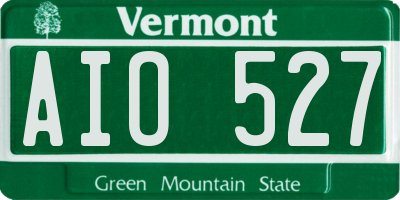 VT license plate AIO527
