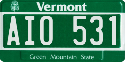VT license plate AIO531