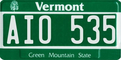 VT license plate AIO535