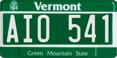 VT license plate AIO541