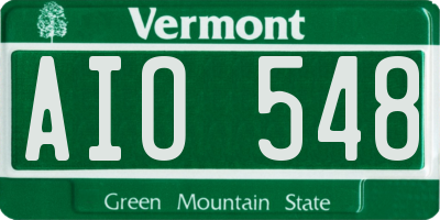 VT license plate AIO548