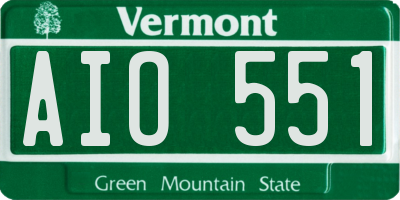 VT license plate AIO551