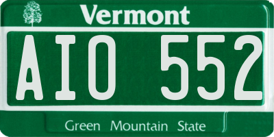 VT license plate AIO552