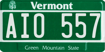 VT license plate AIO557
