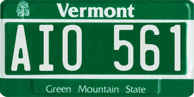 VT license plate AIO561