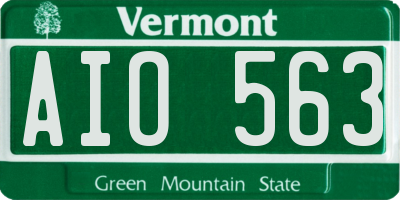 VT license plate AIO563